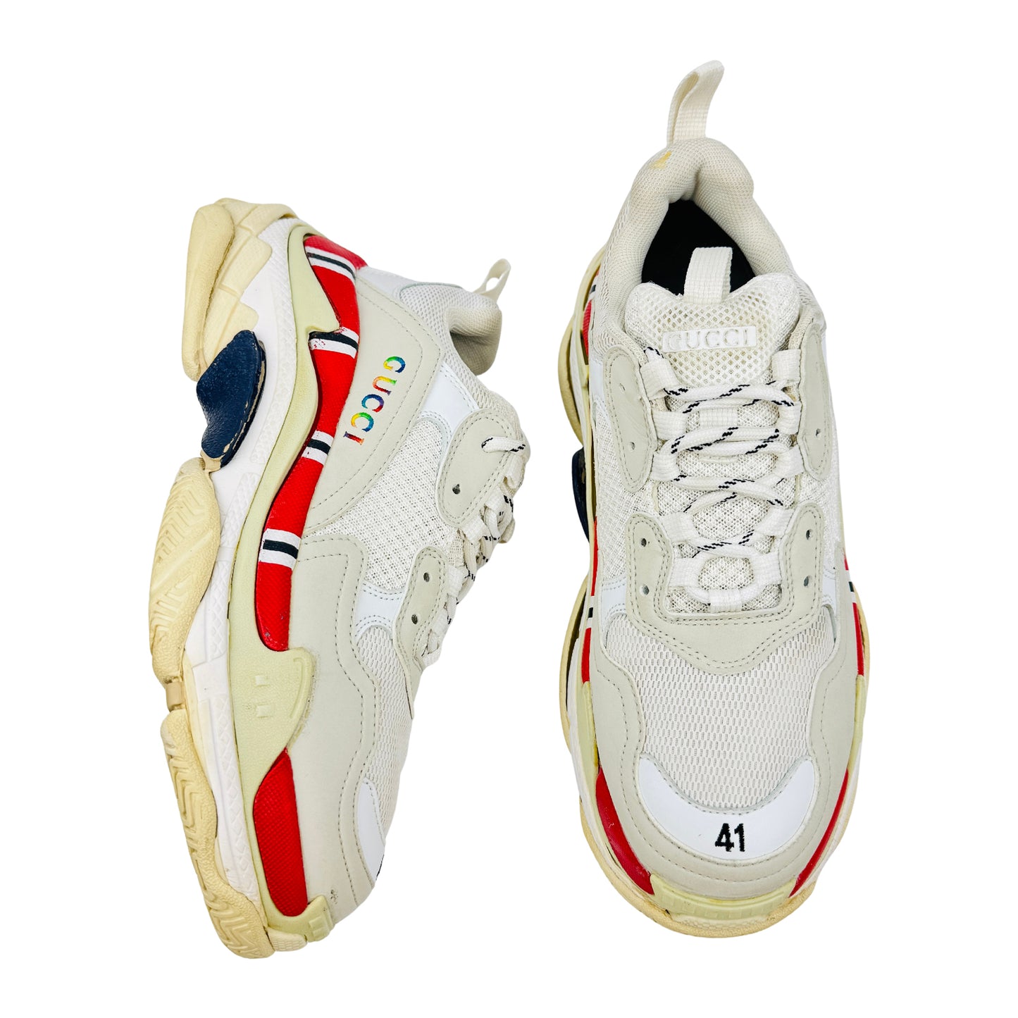 Gucci X Balenciaga Triple S 'Off-White' Shoes (Size 41)