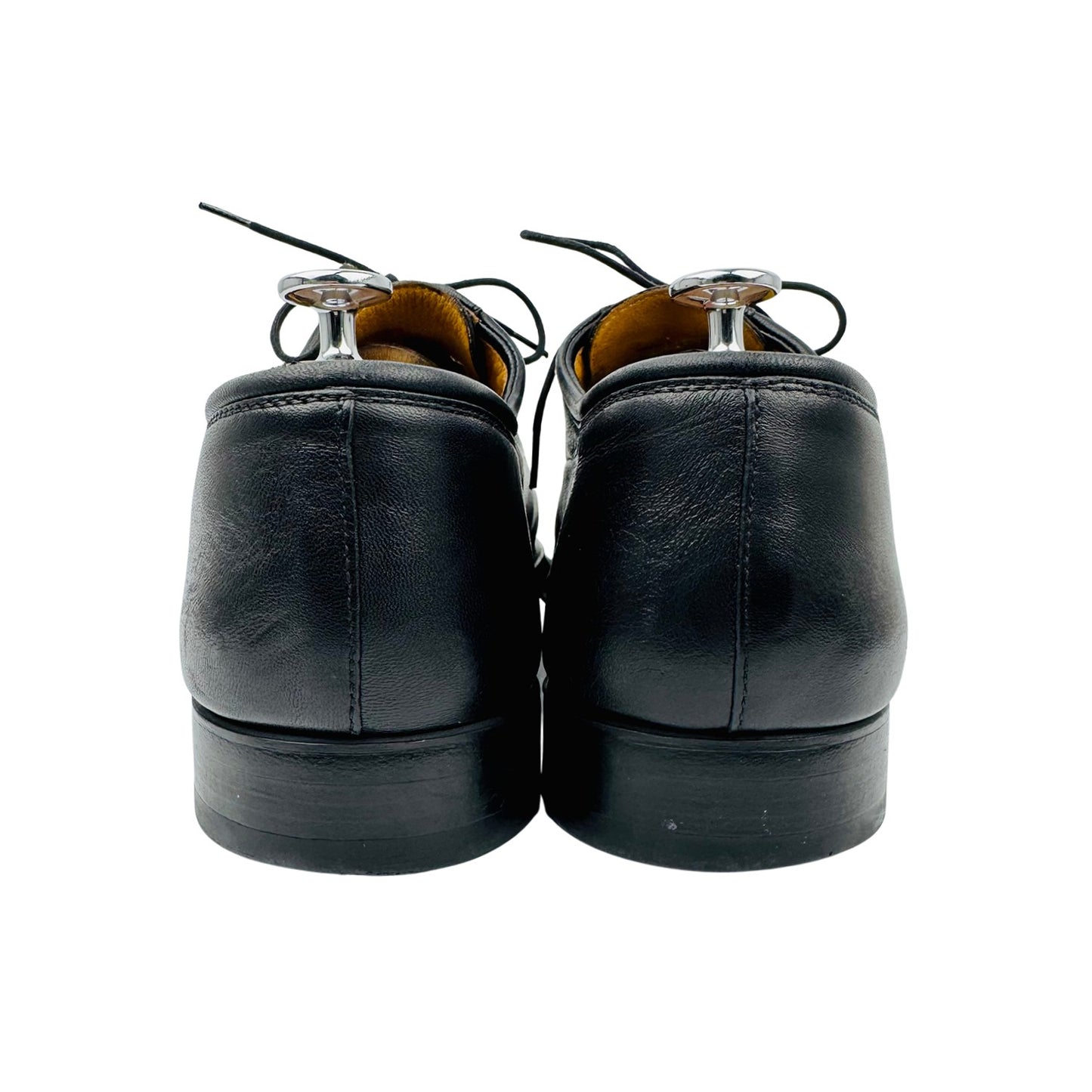 Magnanni Men's Black Leather Cap-Toe Oxfords (Size 44.5)