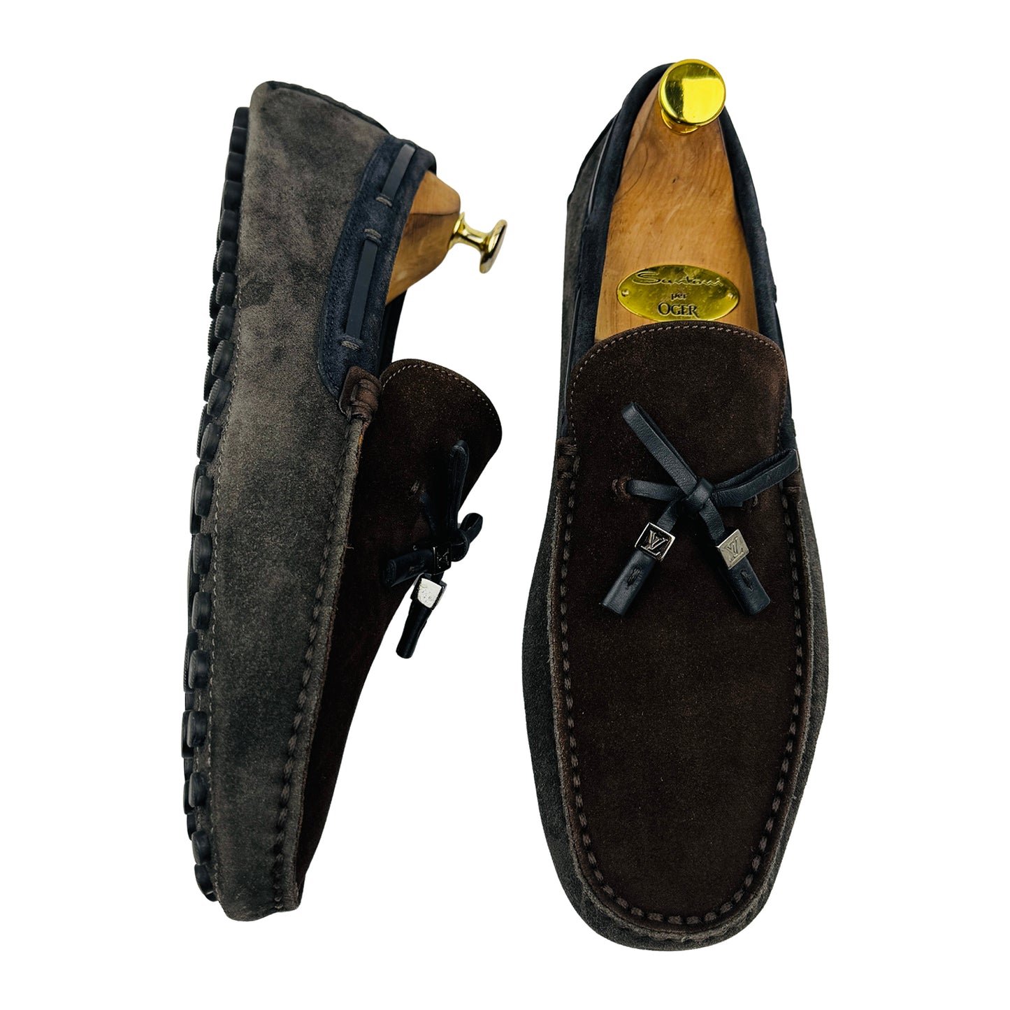 Louis Vuitton Dark Brown Leather Tassel Loafers (Size 43.5)