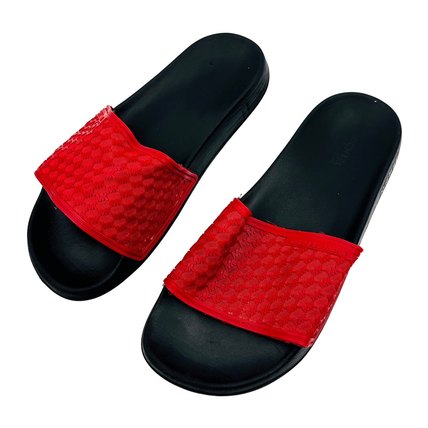 Michael Kors Jase 'Red Black' Slides (Size 37)