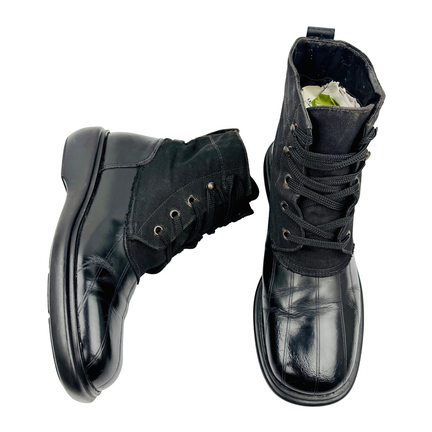 Gucci Black GG Canvas Web Boots (Size 38) - 104 0227