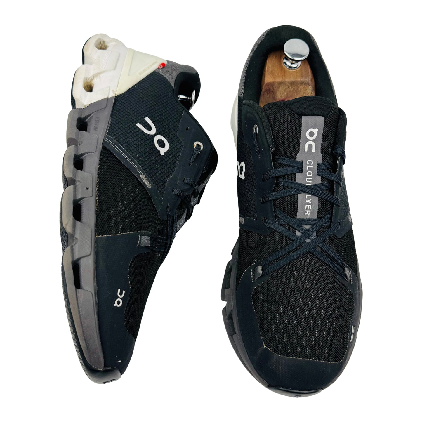 On Cloudflyer 4 'Black White Dark Grey' Shoes (Size 46/46.5)