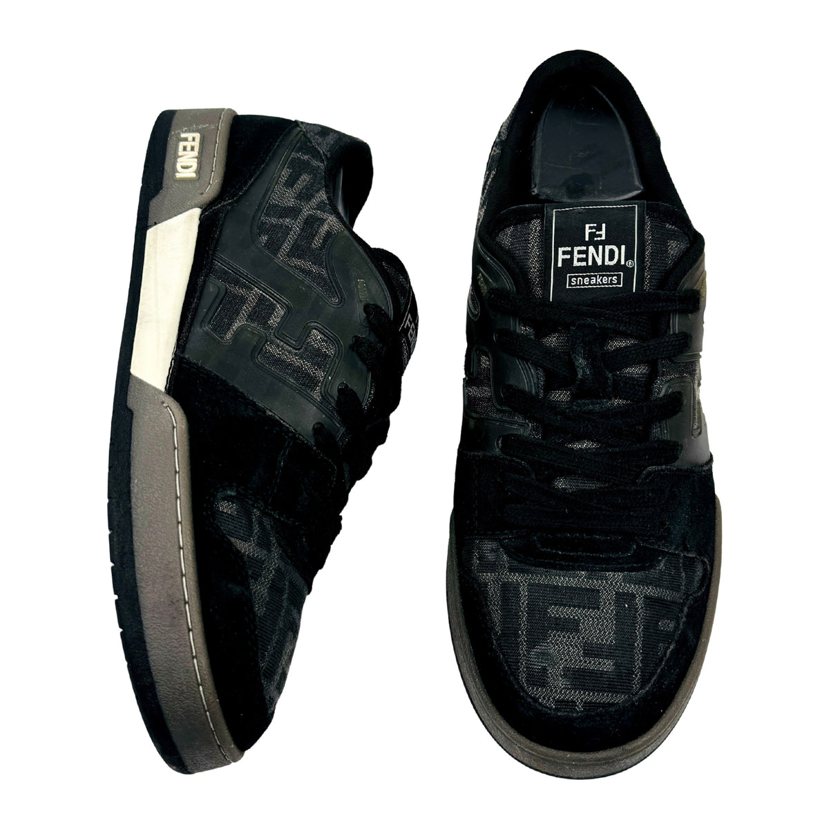 Fendi Match Black Suede Low Top Sneakers (Size 41)