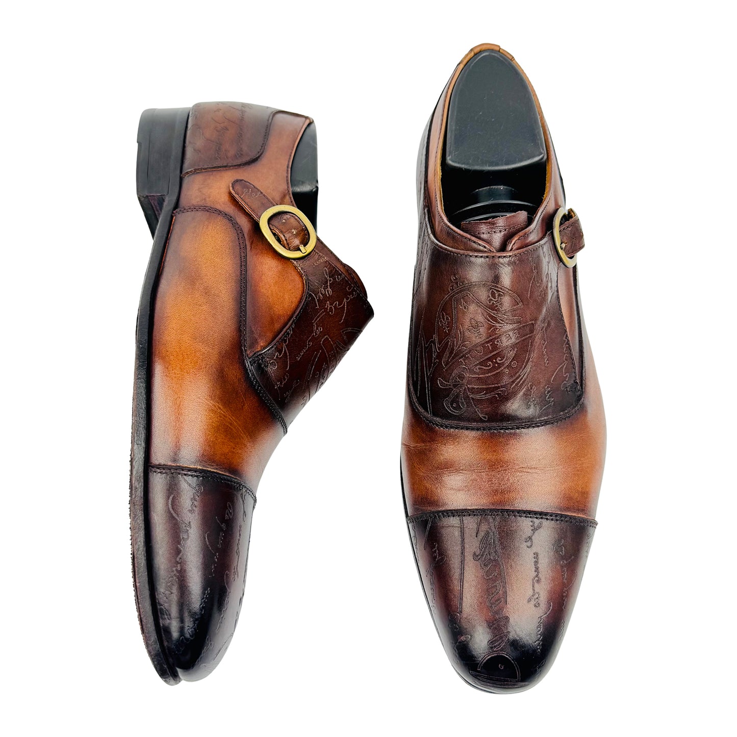Berluti Scritto 'Brown Patina' Monk Strap Shoes (Size 41)