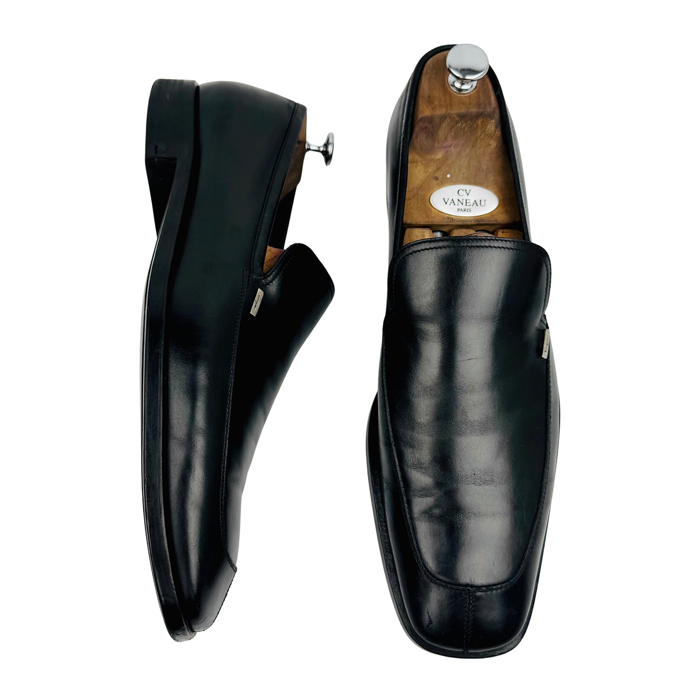 Salvatore Ferragamo Men's Black Leather Loafers (Size 44.5/45)