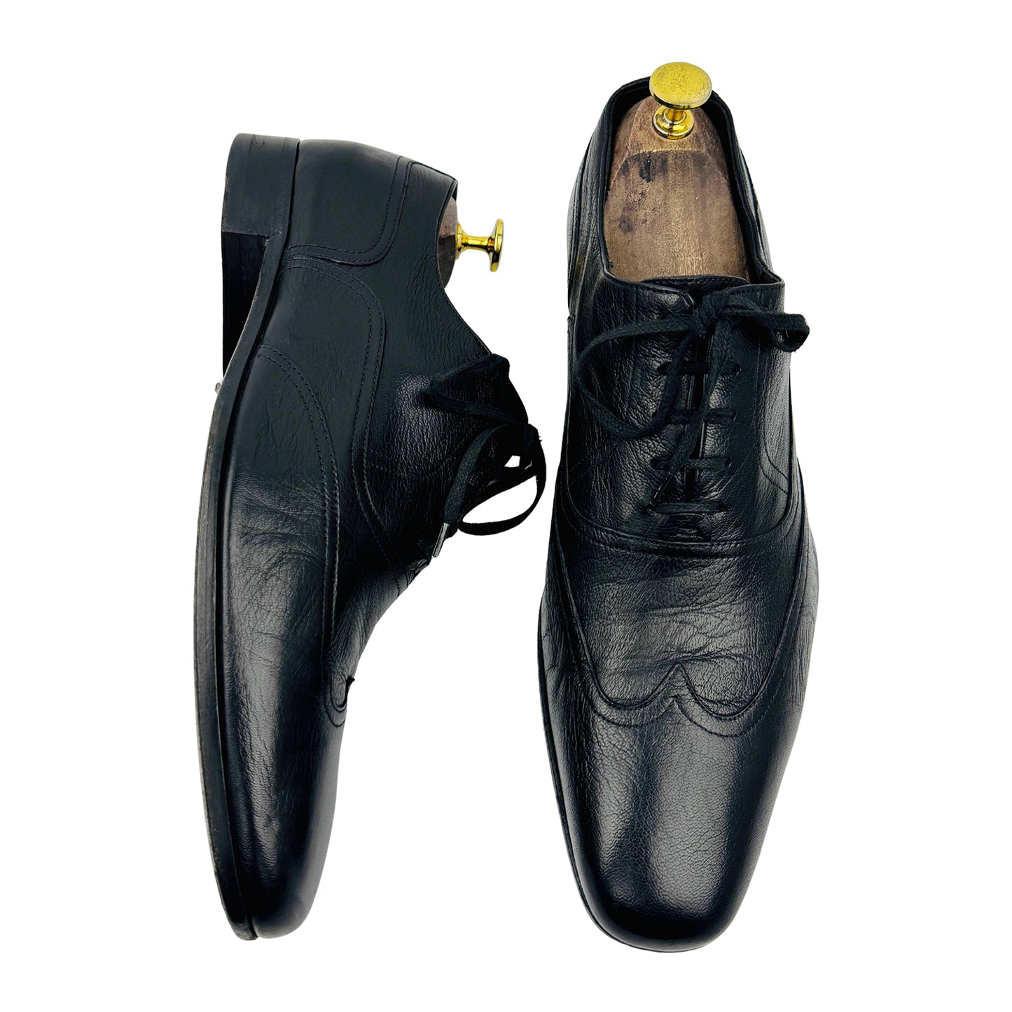 Gucci Men's Black Leather Oxfords (Size 42.5)