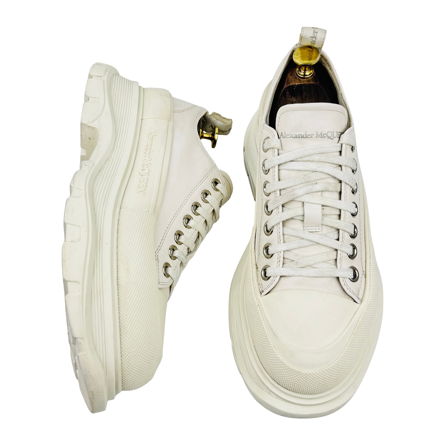 Alexander McQueen Tread Slick White Shoes (Size 42.5)