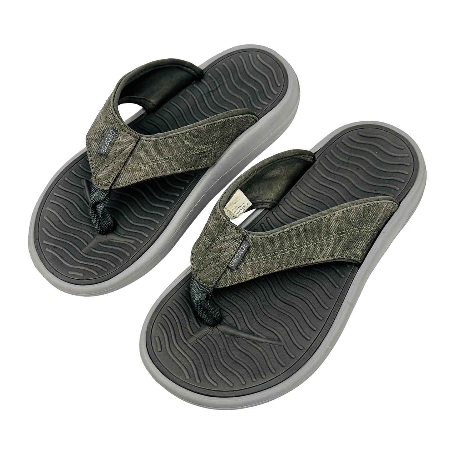 George Atlantic II Olive Grey Flip Flops (Size 39.5)