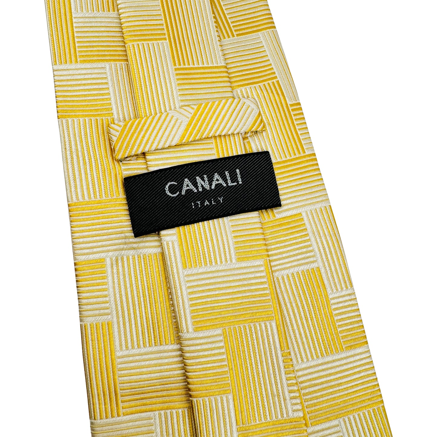 Canali Gold 'Basketweave Pattern' Tie (Size Regular)