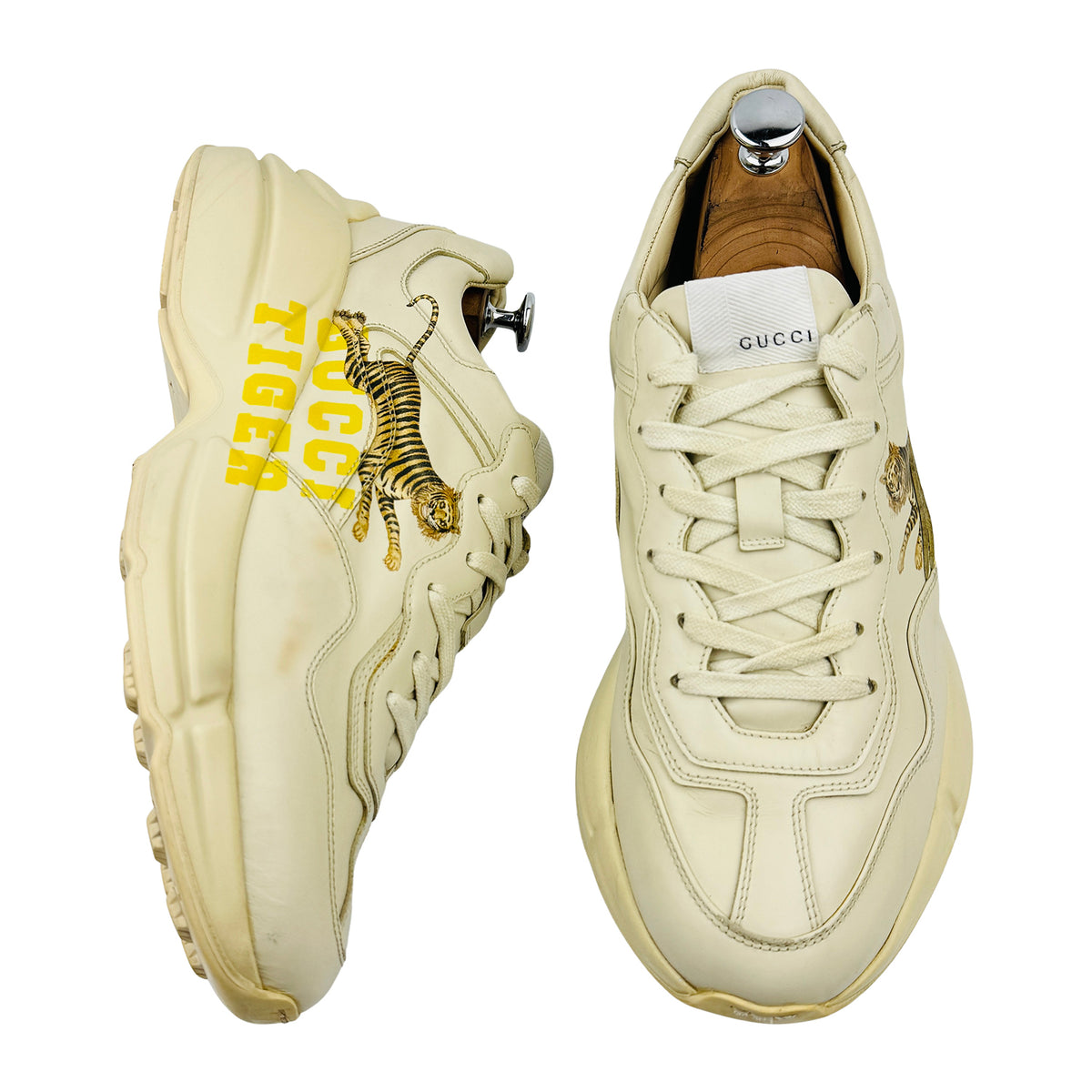 Gucci Rhyton Tiger Ivory Sneakers (Size 41/41.5) - 687611 DRW00 9522