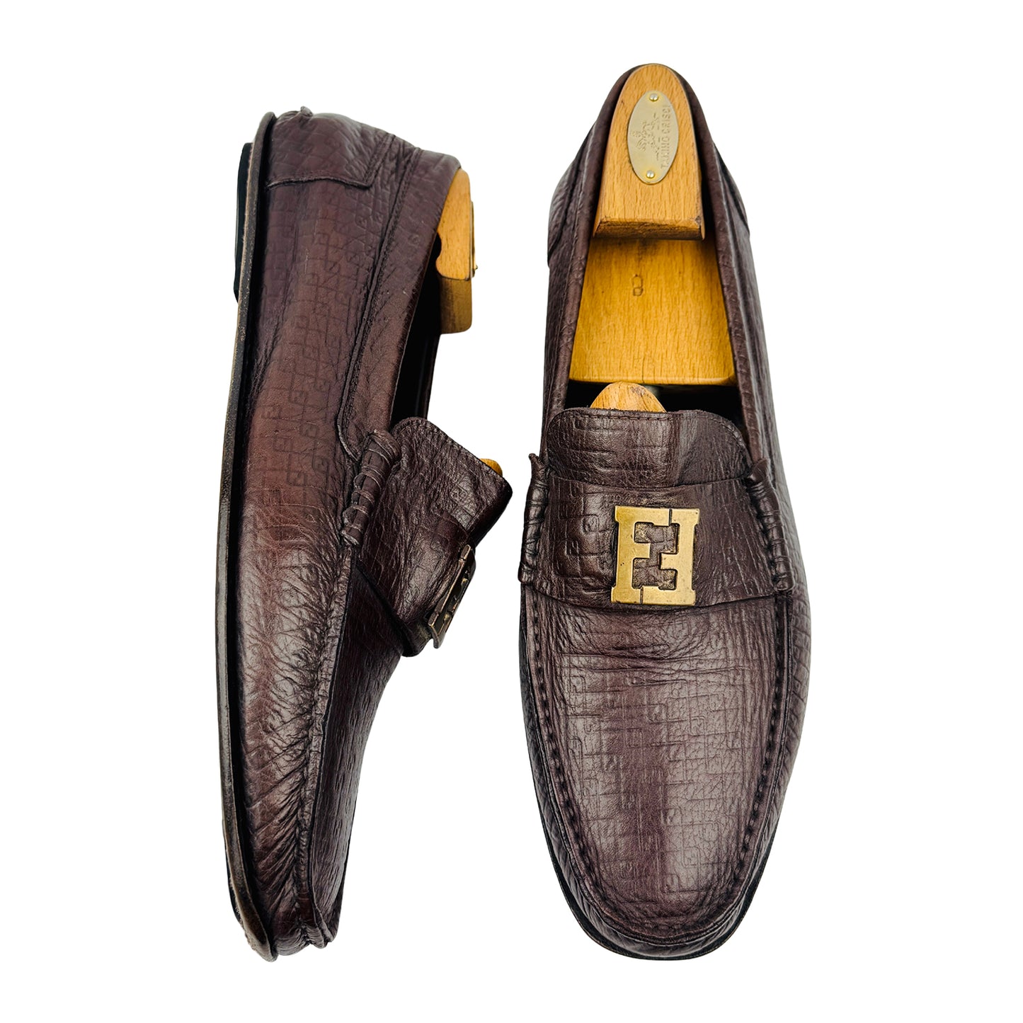 Fendi Men's Brown Leather Loafers (Size 43.5)