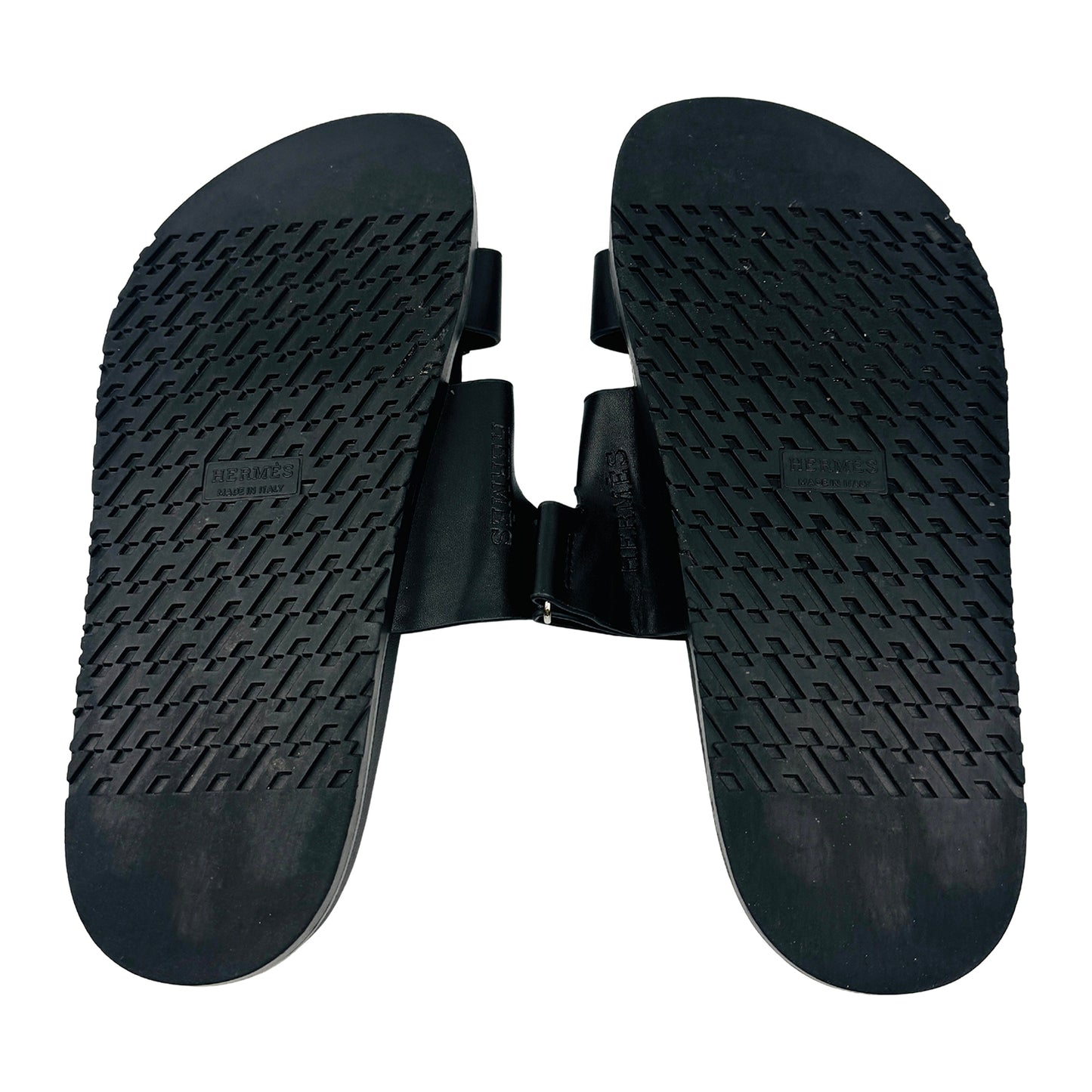 Hermès Chypre Black Sandal Slides (Size 41)