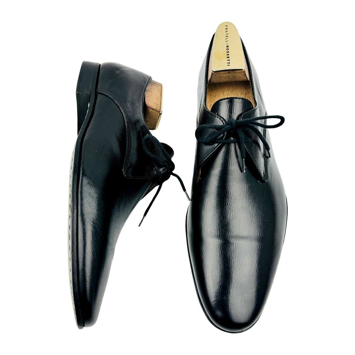 Burberry Men's Black Leather Derby Shoes (Size 43/43.5)