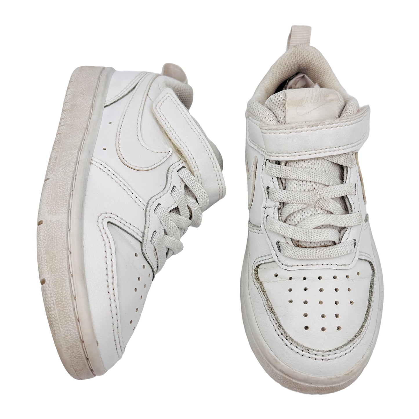 One Front One Cross image of Nike Kid's Court Borough Low 2 Shoes (Size 28) - BQ5451-100