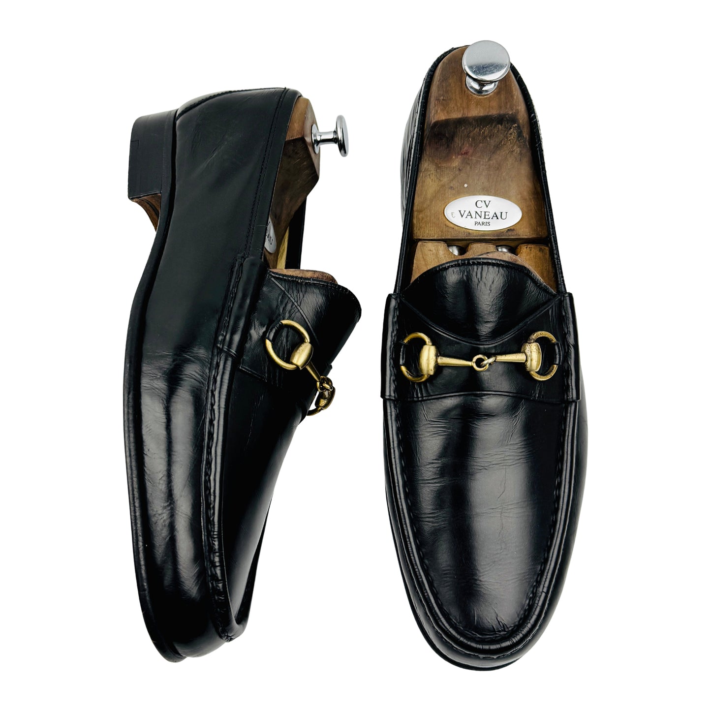 Gucci Men's Black Leather Horsebit Loafers (Size 44/44.5)