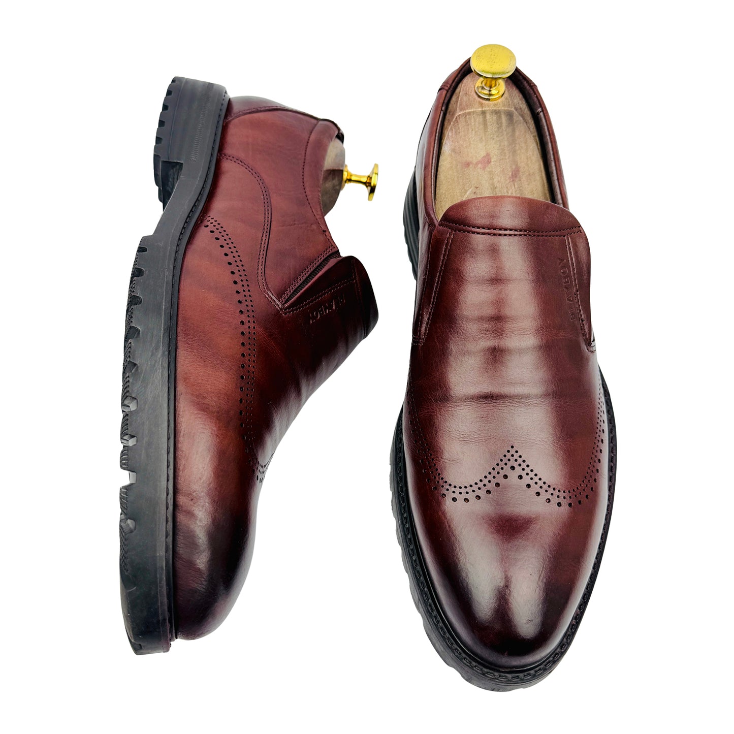 Play Boy Men's Chukka Burgundy Loafers (Size 42/42.5)