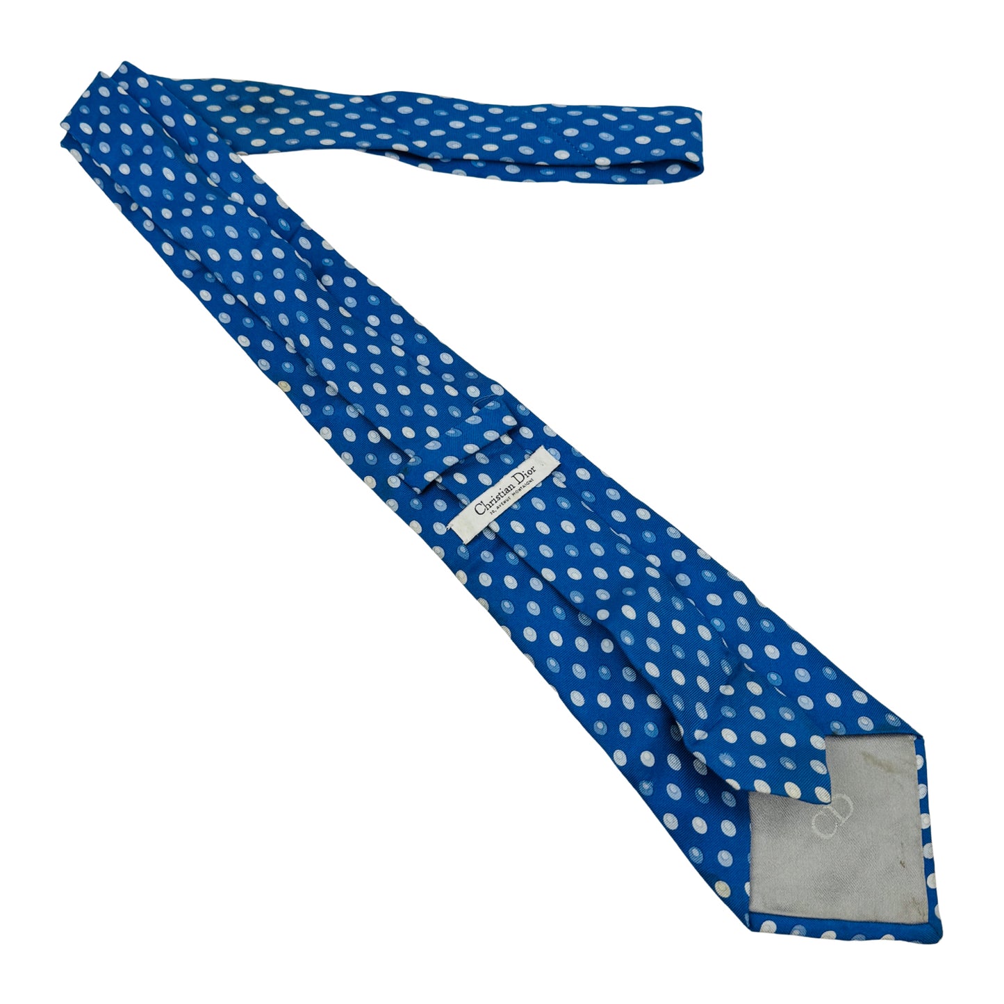 Christian Dior Blue 'Polka Dots' Tie (Size Regular)