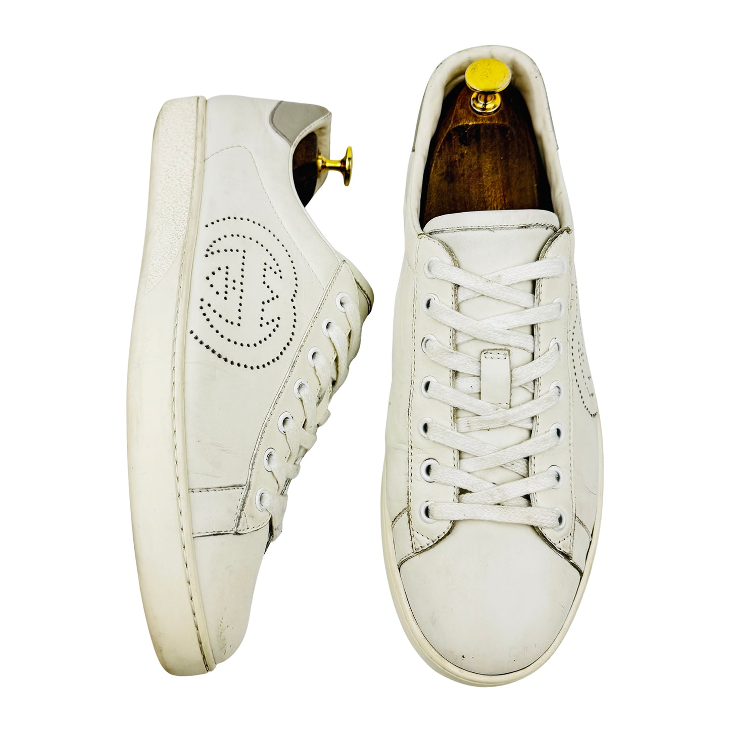 Gucci Ace Perforated Interlocking G Sneakers (Size 43.5)
