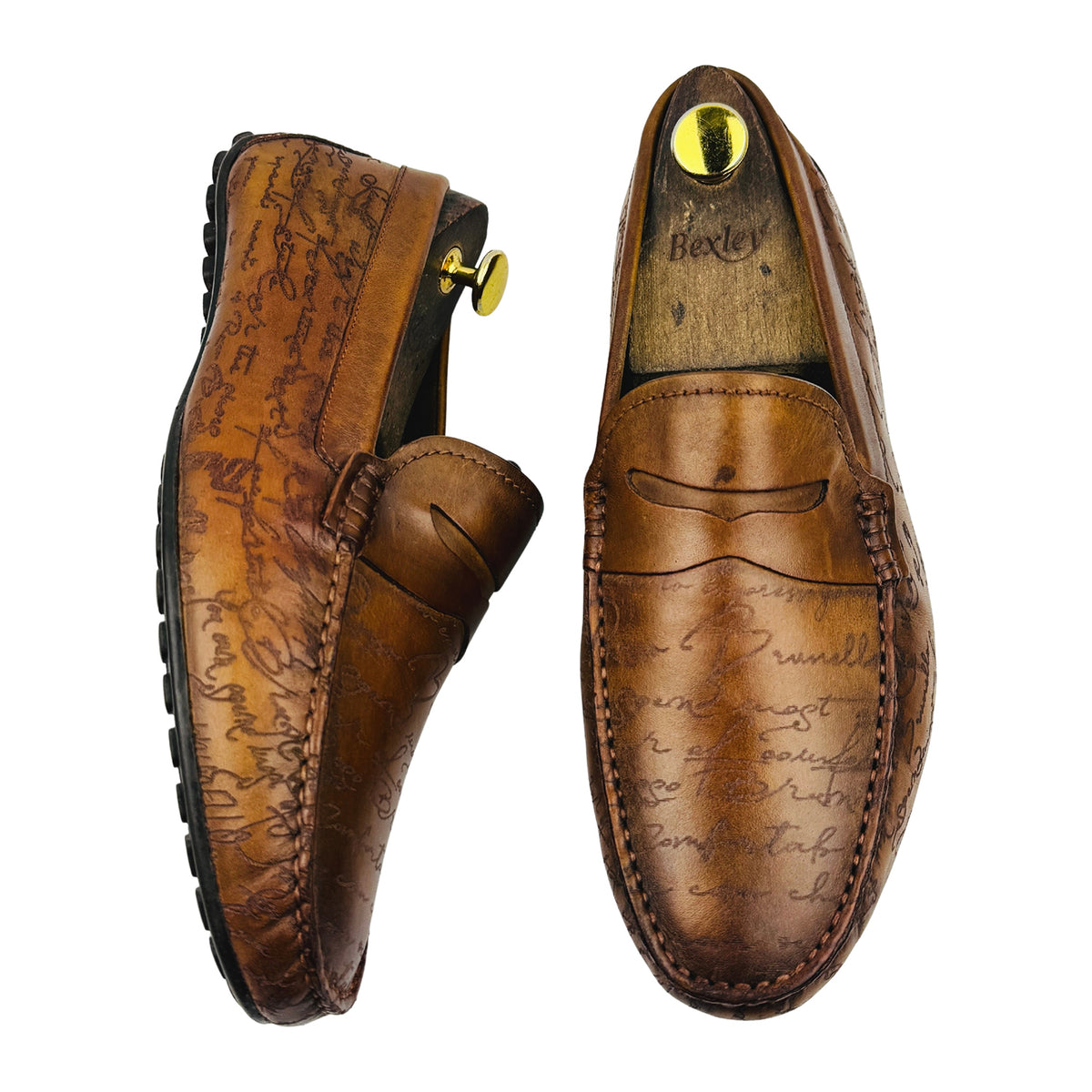 Rosso Brunello Signato Tan Brown Leather Penny Loafers (Size 42.5/43)