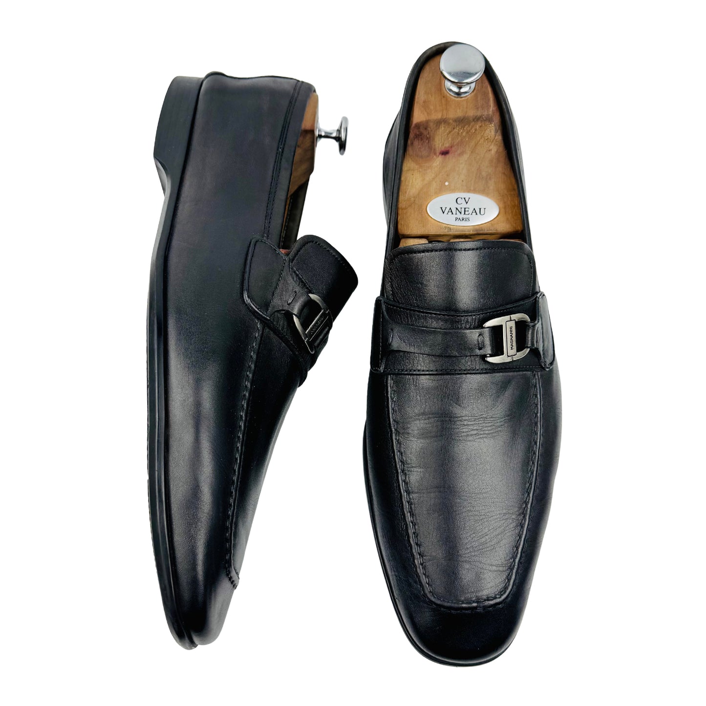 Magnanni Raso II Black Leather Loafers (Size 44/44.5)