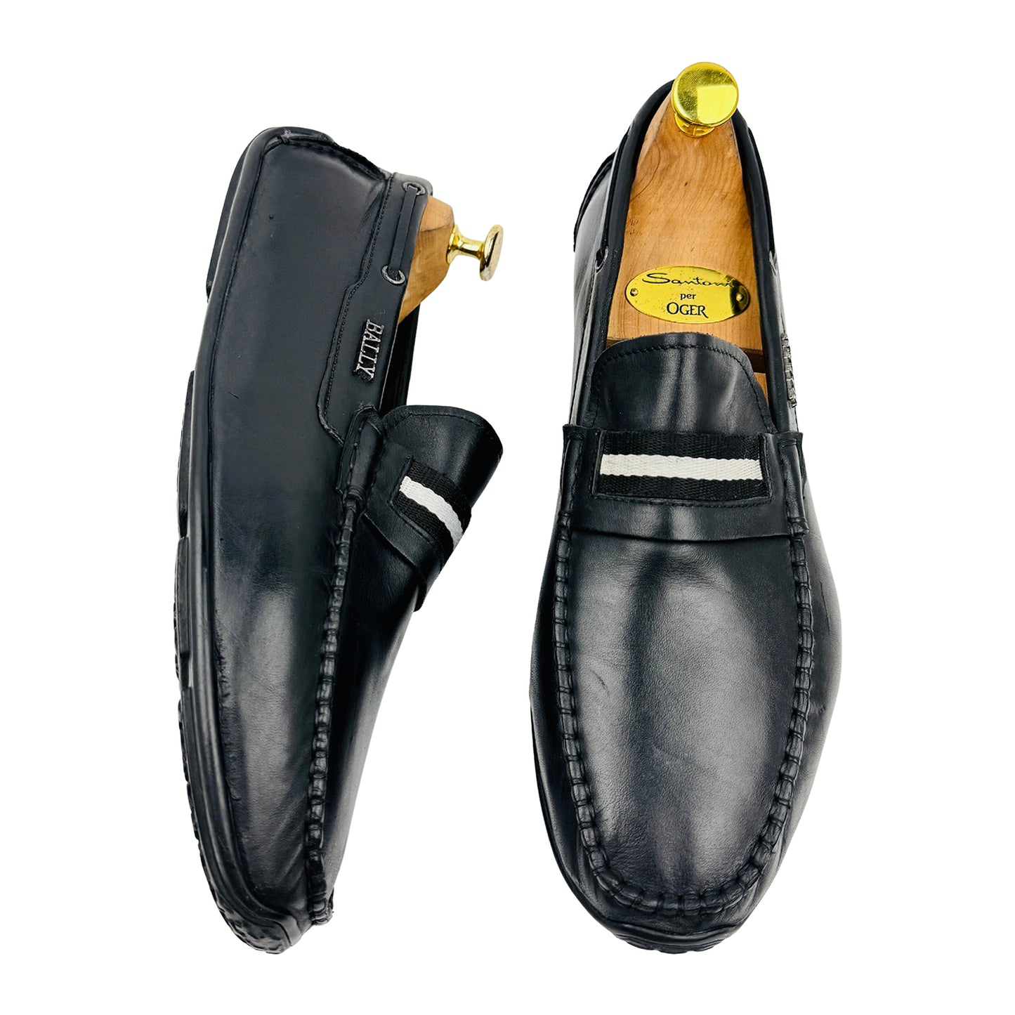 Bally Pearce Black Leather Driving Loafers (Size 43)