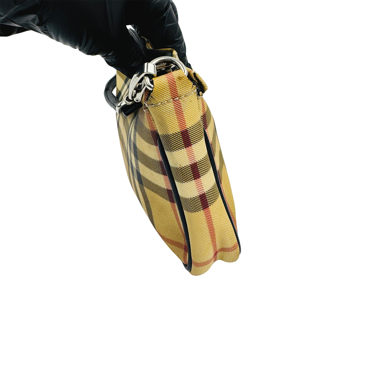 Burberry Nova Check Yellow Beige Wristlet Bag