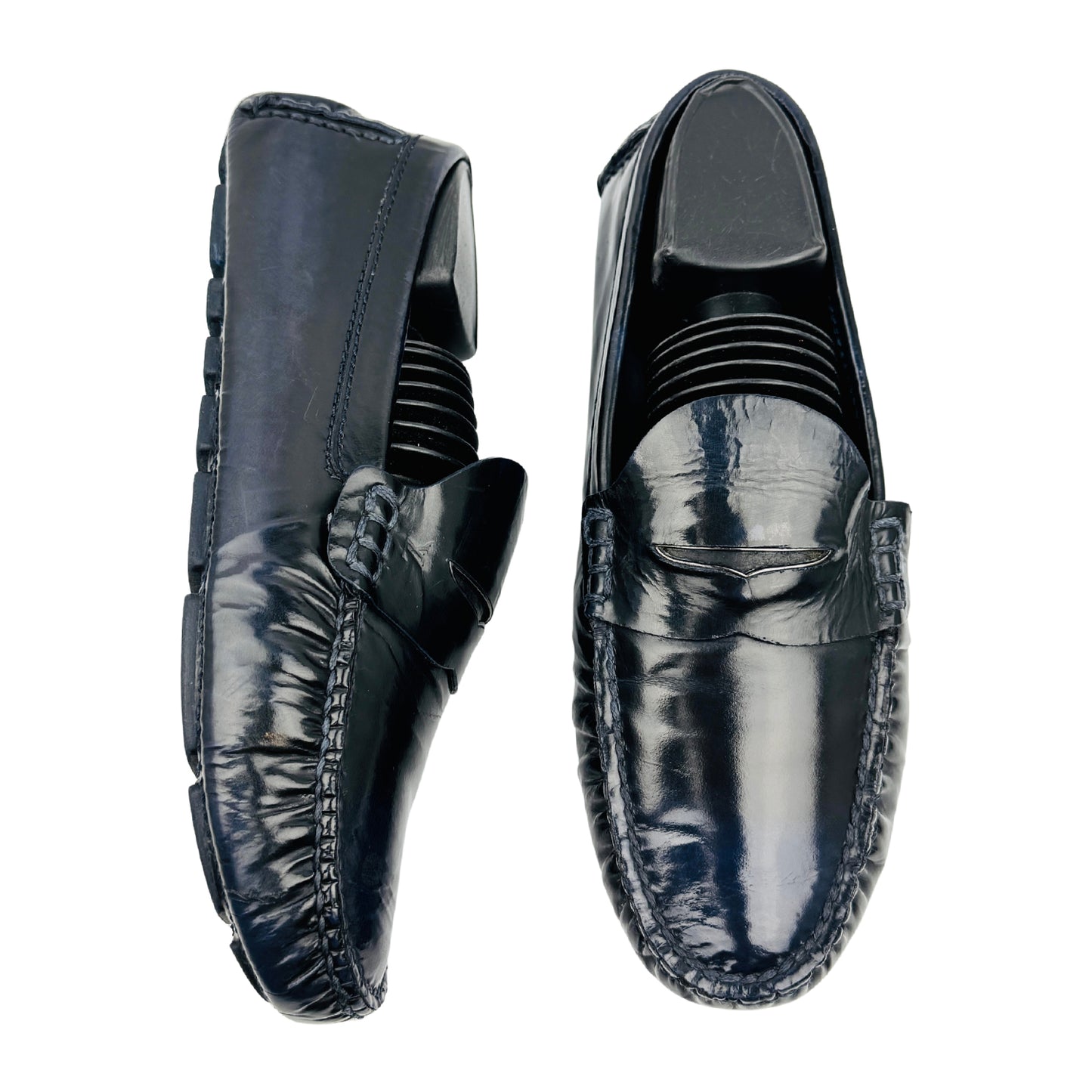 Louis Vuitton Black Patent Leather Penny Loafers (Size 40)