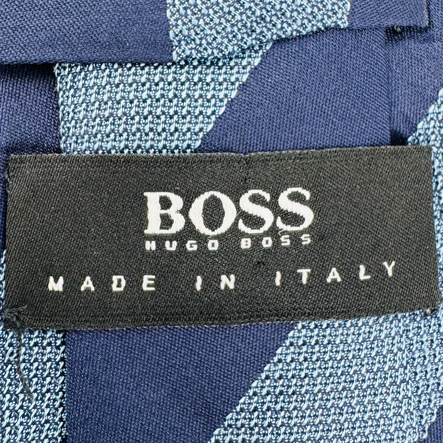 Hugo Boss Navy Blue 'Diagonal Stripe' Silk Tie (Size Regular)