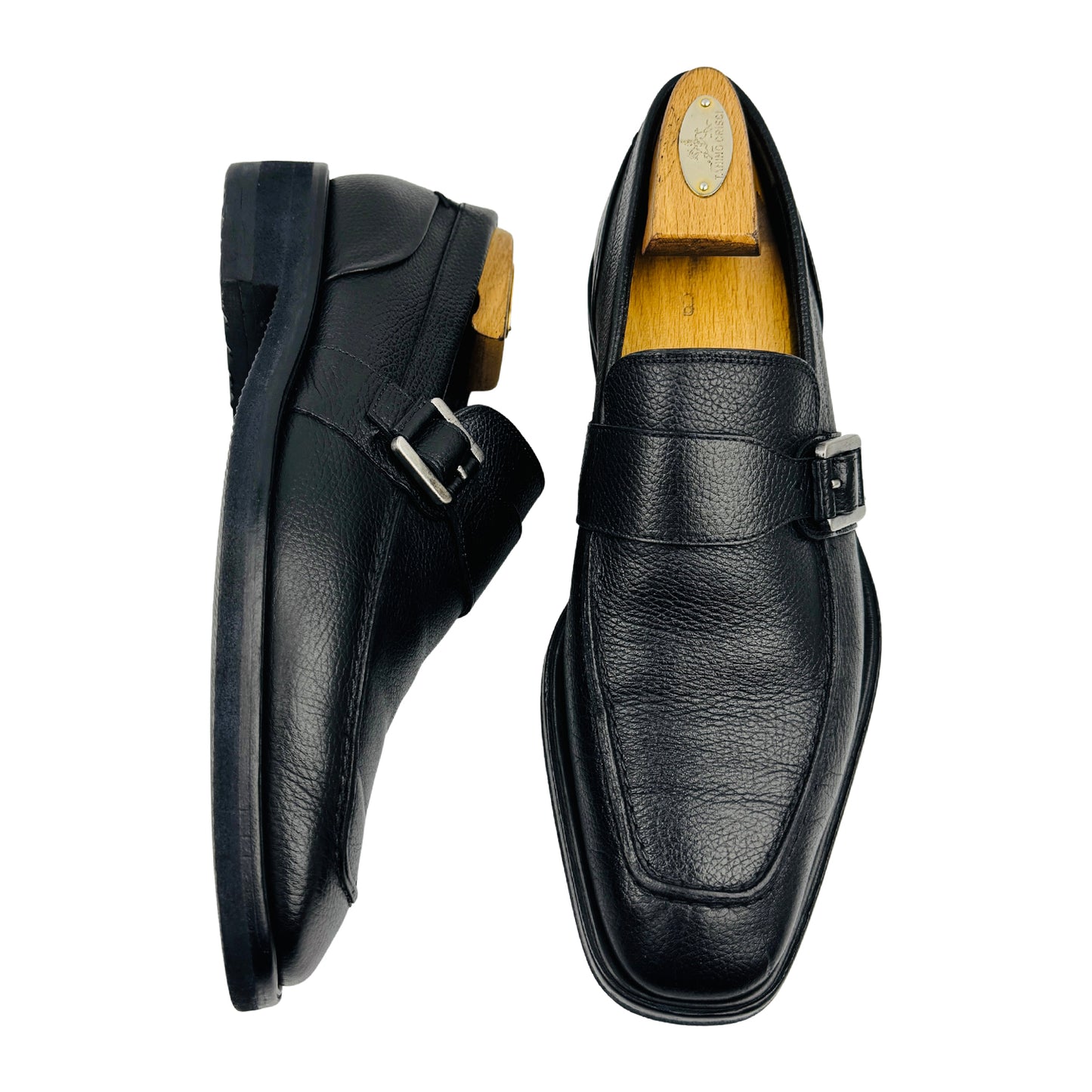 Bally Black Leather Single Monkstrap Loafers (Size 42.5)
