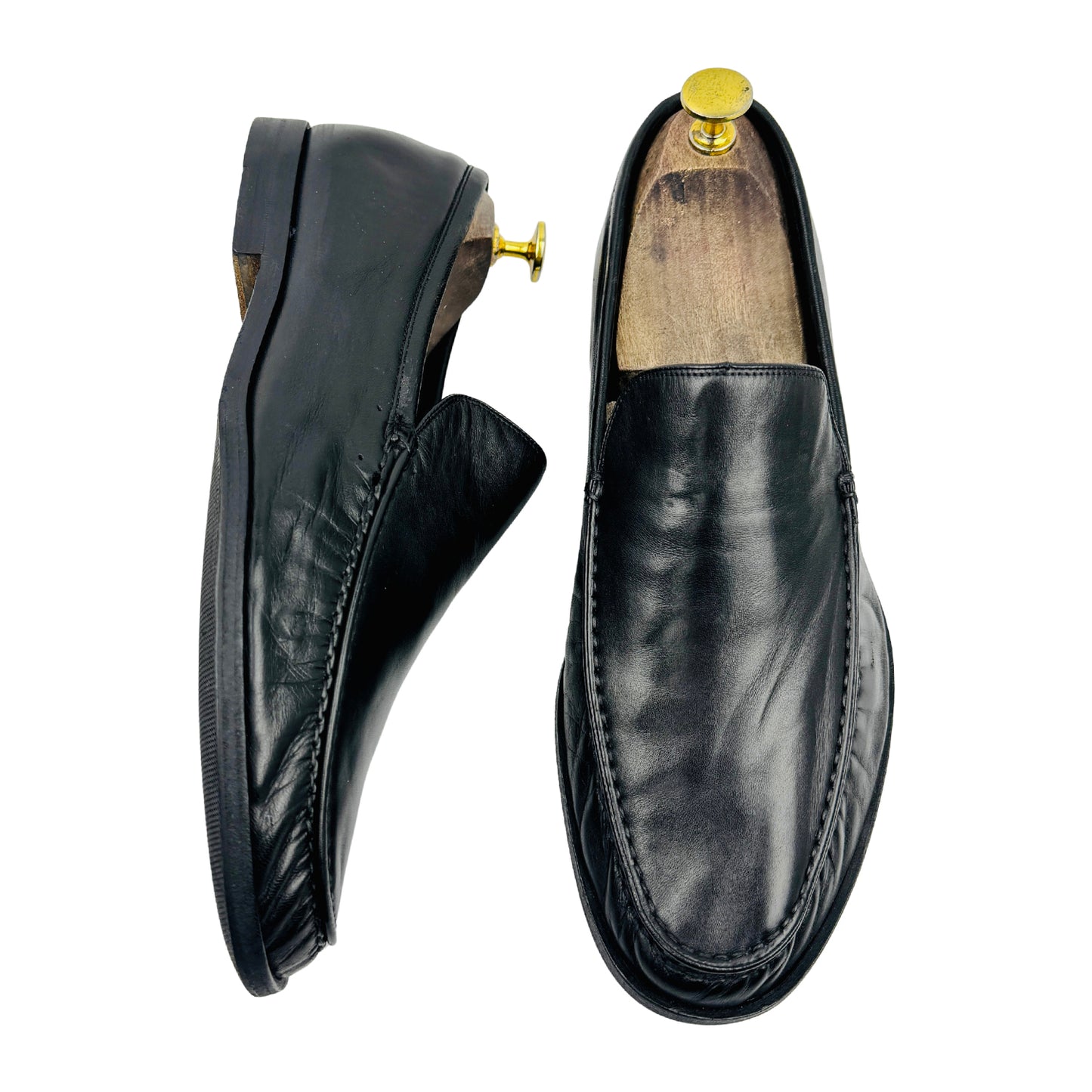 Bally Men's Black Leather Swiss Made Loafers (Size 42)