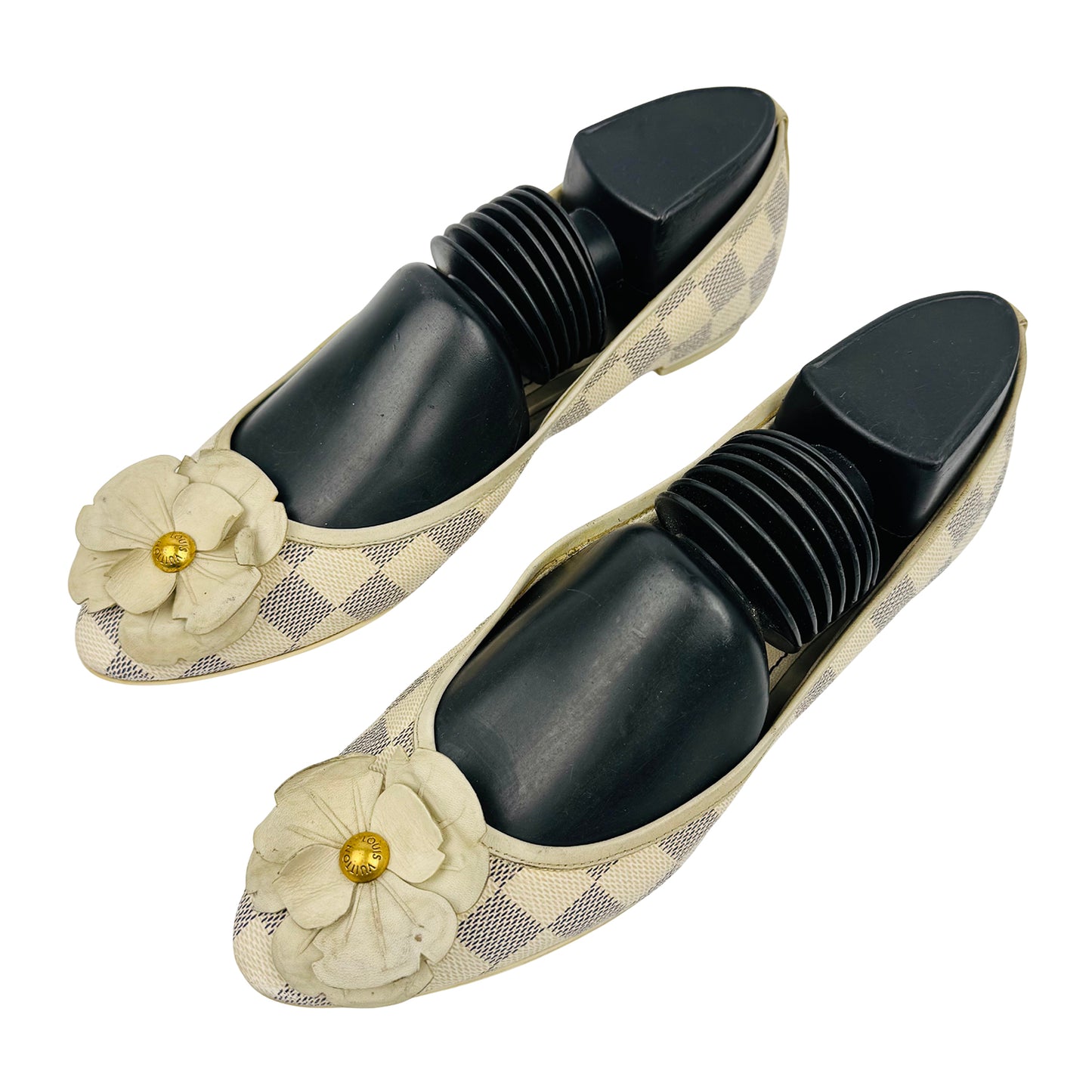 Louis Vuitton Damier Azur Flower Ballet Flats (Size 39)