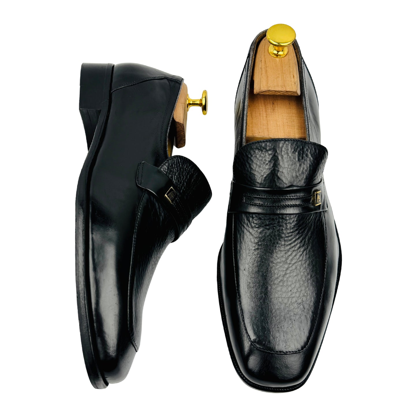 Leonardo Leather Buckle Strap Loafers (Size 40/40.5)