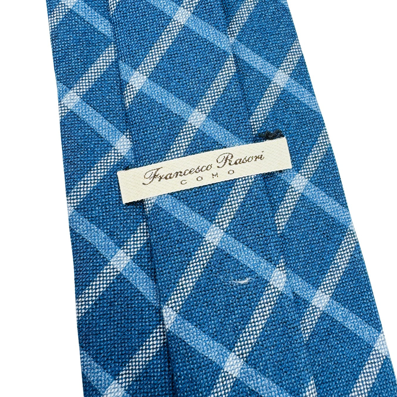 Francesco Rasori Como Blue 'Check Pattern' Tie (Size Regular)