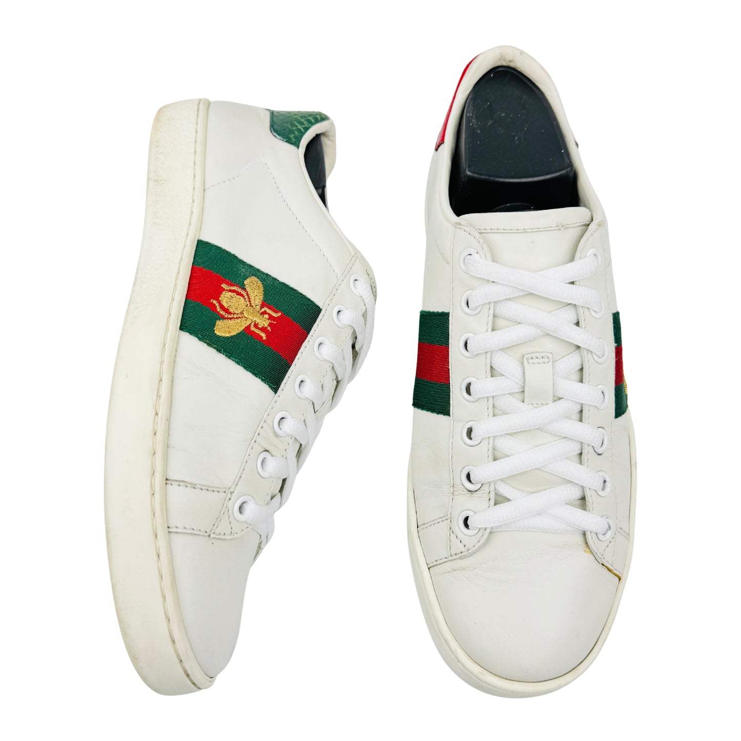 Gucci Ace White Low-Top Leather Sneakers (Size 36.5)