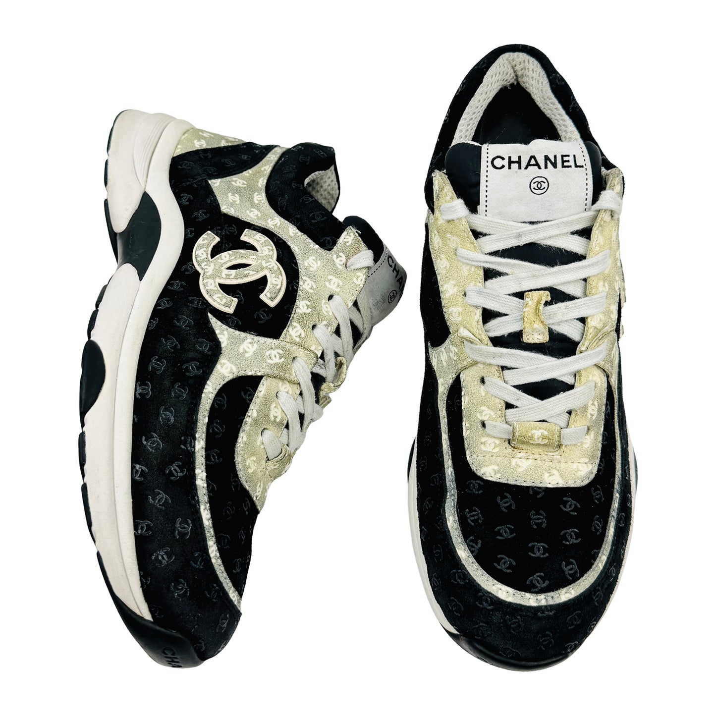 Chanel CC Embossed Logo Sneakers (Size 39.5) - G39230