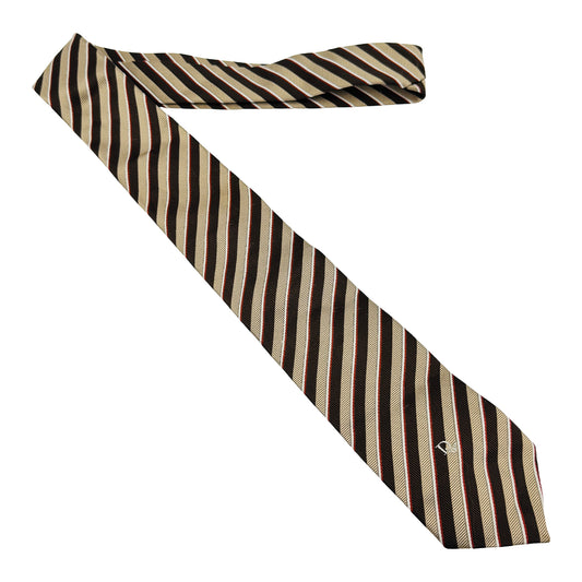 Christian Dior Men's Brown 'Diagonal Stripes' Tie (Size Regular)