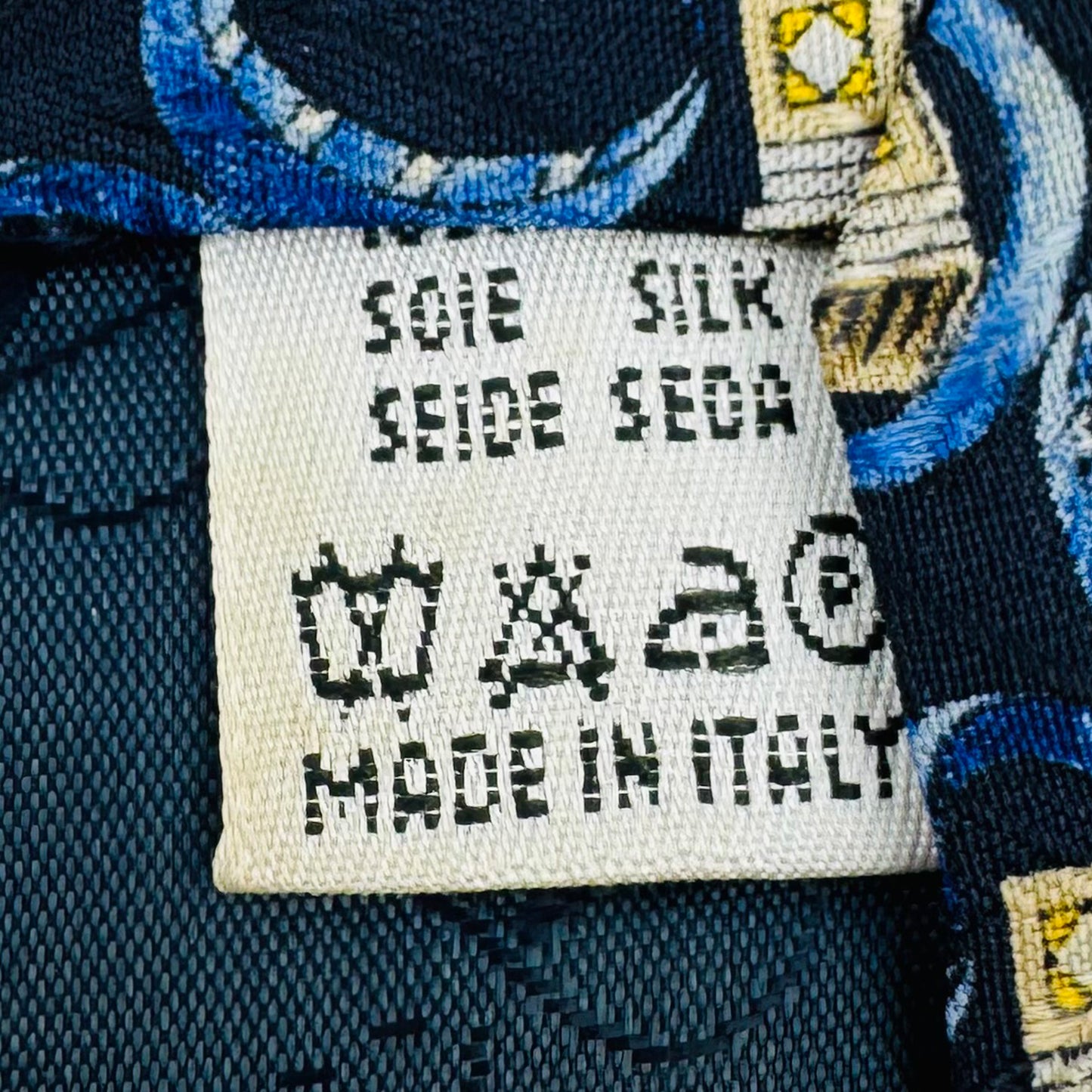 Valentino Navy Blue 'Abstract Print' Silk Tie (Size Regular)