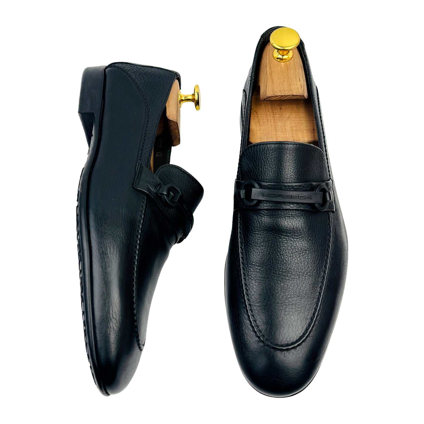 Moreschi Black Leather Logo Bit Loafers (Size 41)