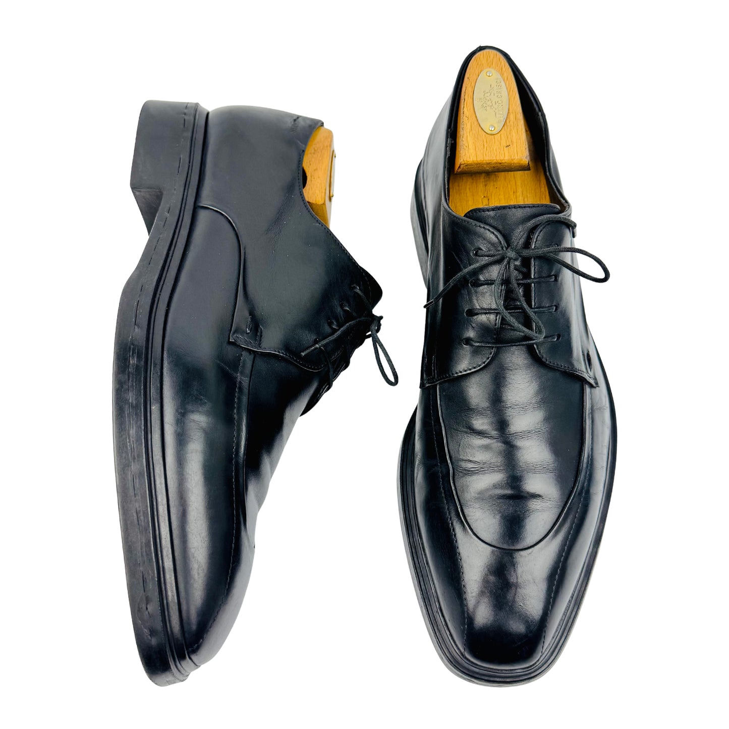 Hugo Boss Men's Black Leather Derby Shoes (Size 42.5/43)