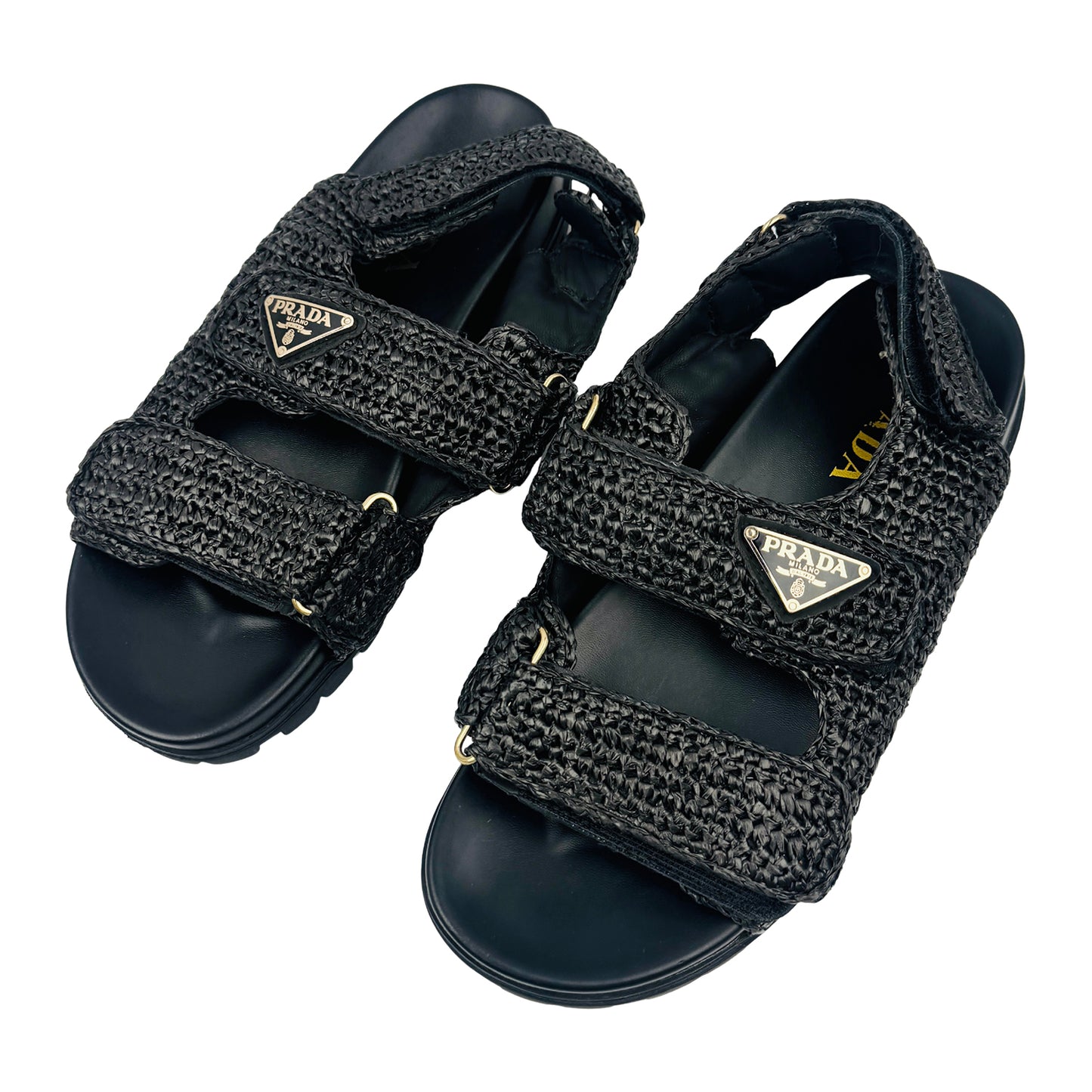 Prada Black Viscose yarn SlingBack Sandals (Size 40)