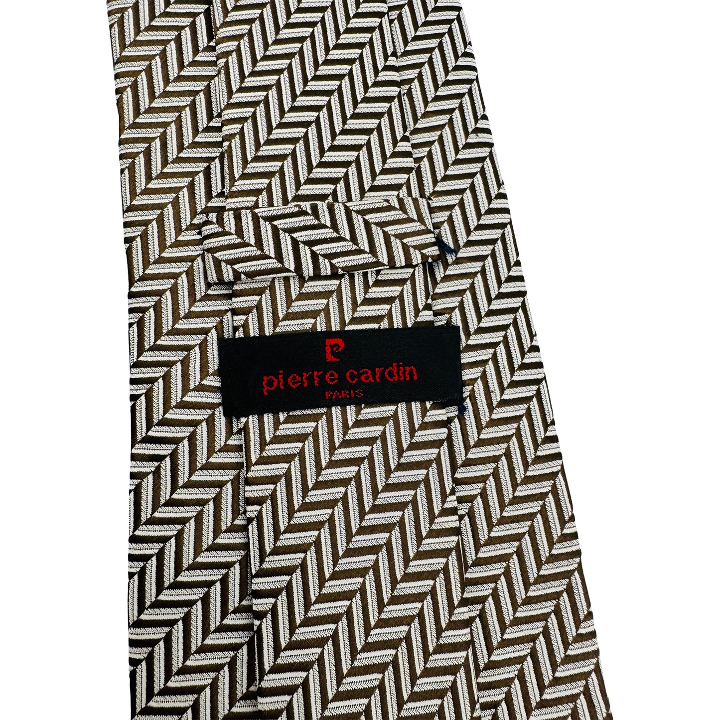 Pierre Cardin Brown & White 'Herringbone Pattern' Tie (Size Regular)