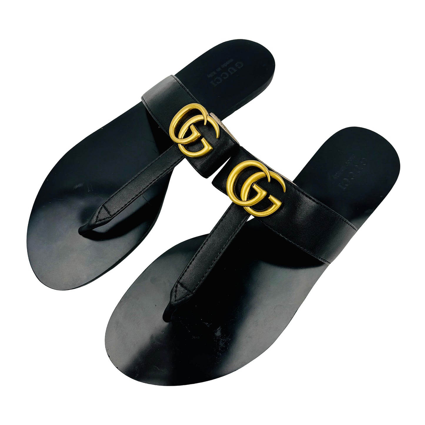 Gucci Black Double G Thong Sandal Slippers (Size 41)