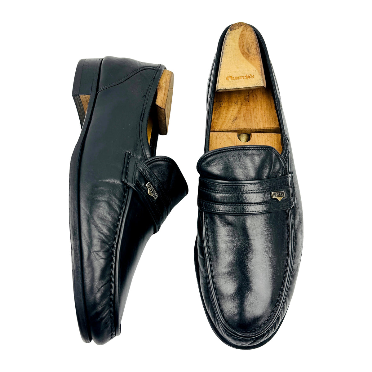 Bally Men's Formal Black Leather Italian Loafers (Size 43)