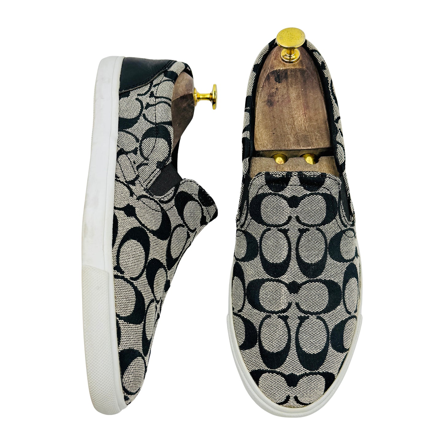 Coach Allegra 'Black Beige' Jacquard Shoes (Size 40/40.5)