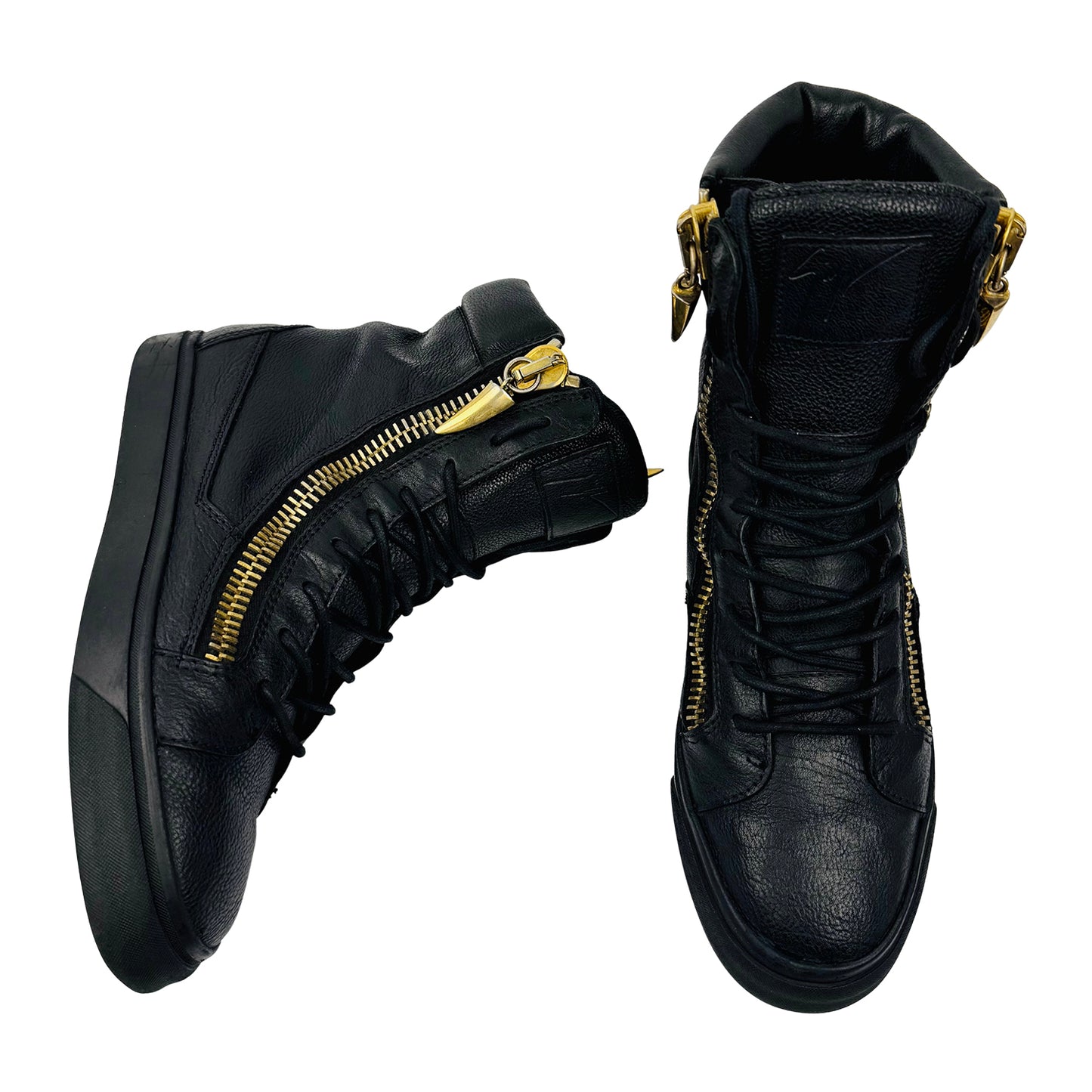 Giuseppe Zanotti Black Leather Designer Sneakers (Size 40.5/41)