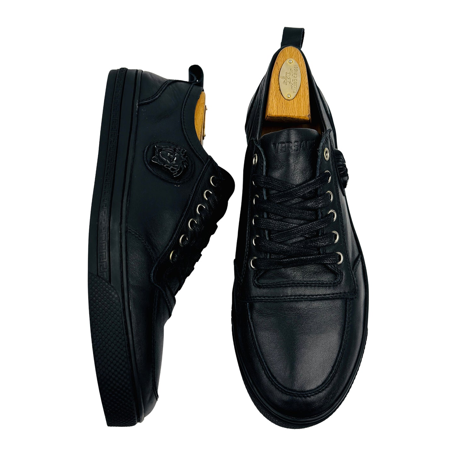 Versace Men's Medusa Black Leather Sneakers (Size 43)