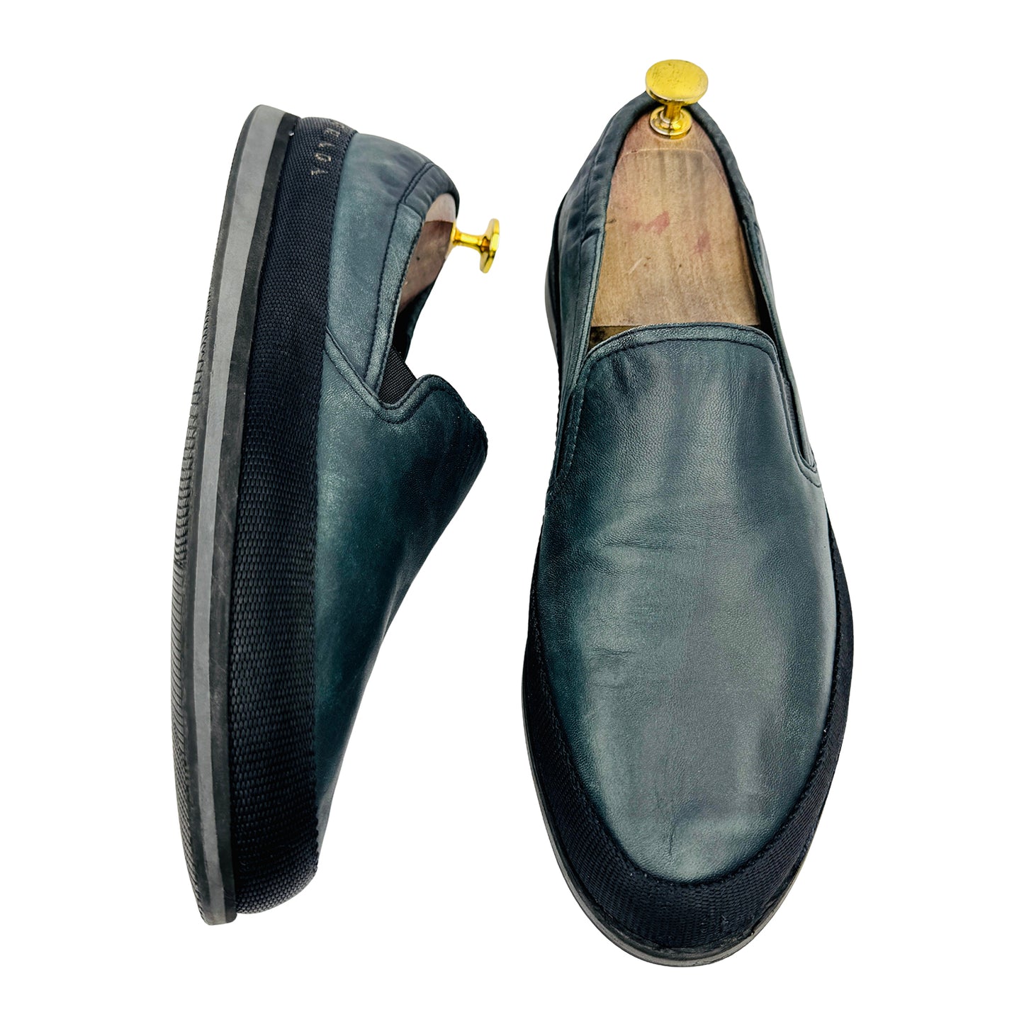 Prada Men's Casual Two Tone Leather Slipons (Size 42.5/43)