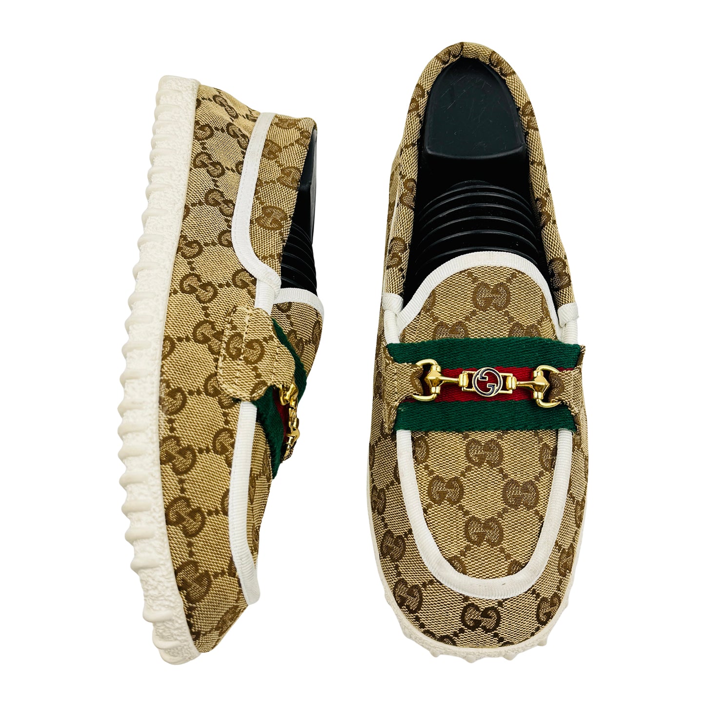 Gucci Brown GG Supreme Horsebit Loafers (Size 41) - 655516