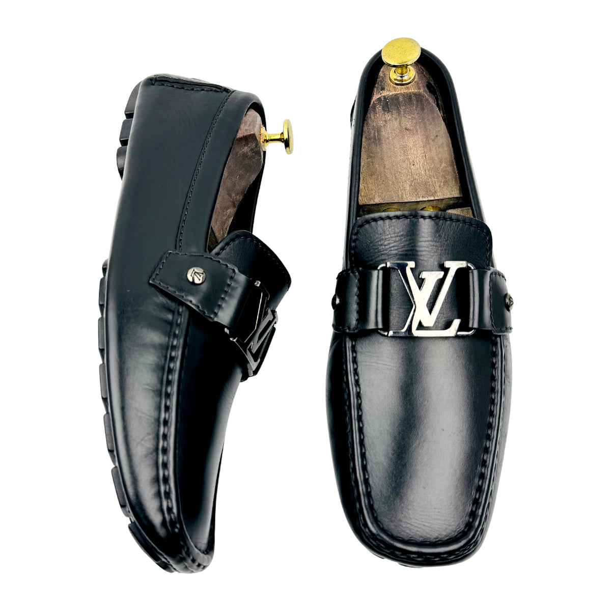 Louis Vuitton Monte Carlo Black Leather Loafers (Size 43)