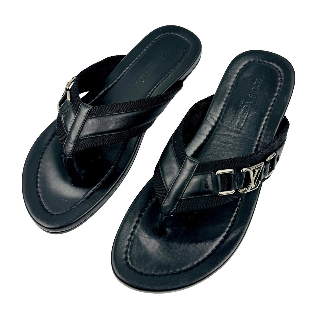 Louis Vuitton Atoll Black Thong Slides (Size 43/43.5)